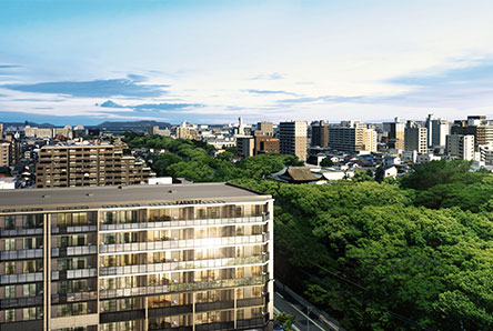 ファーネスト箱崎宮前レジデンス外観完成予想図