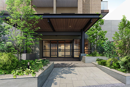 ファーネスト郡元レジデンスエントランスアプローチ完成予想図